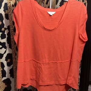 Time and Tru Vibrant Coral Tee / Tunic